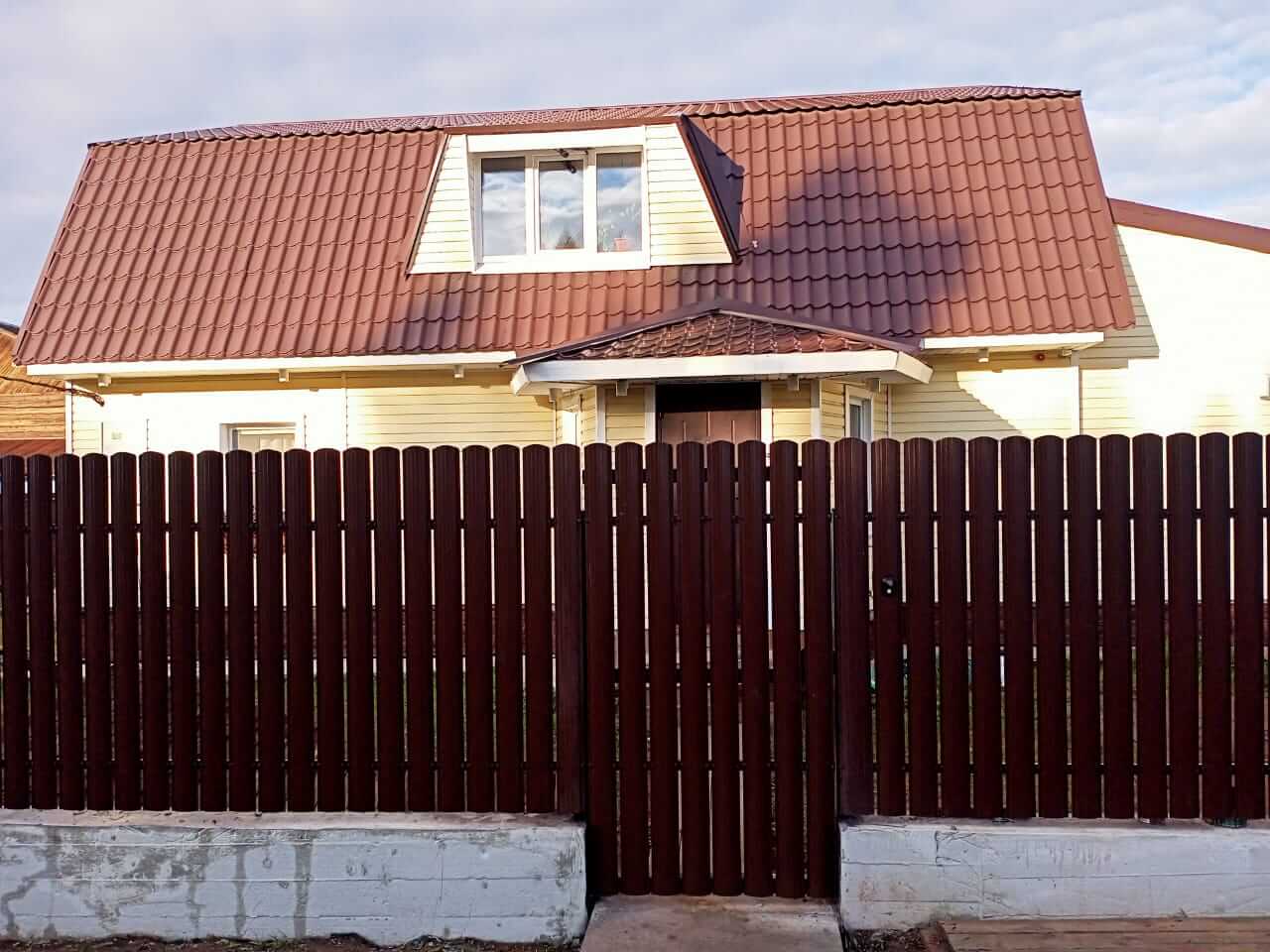 забор из штакетника шоколад фото4 в Ессентуках