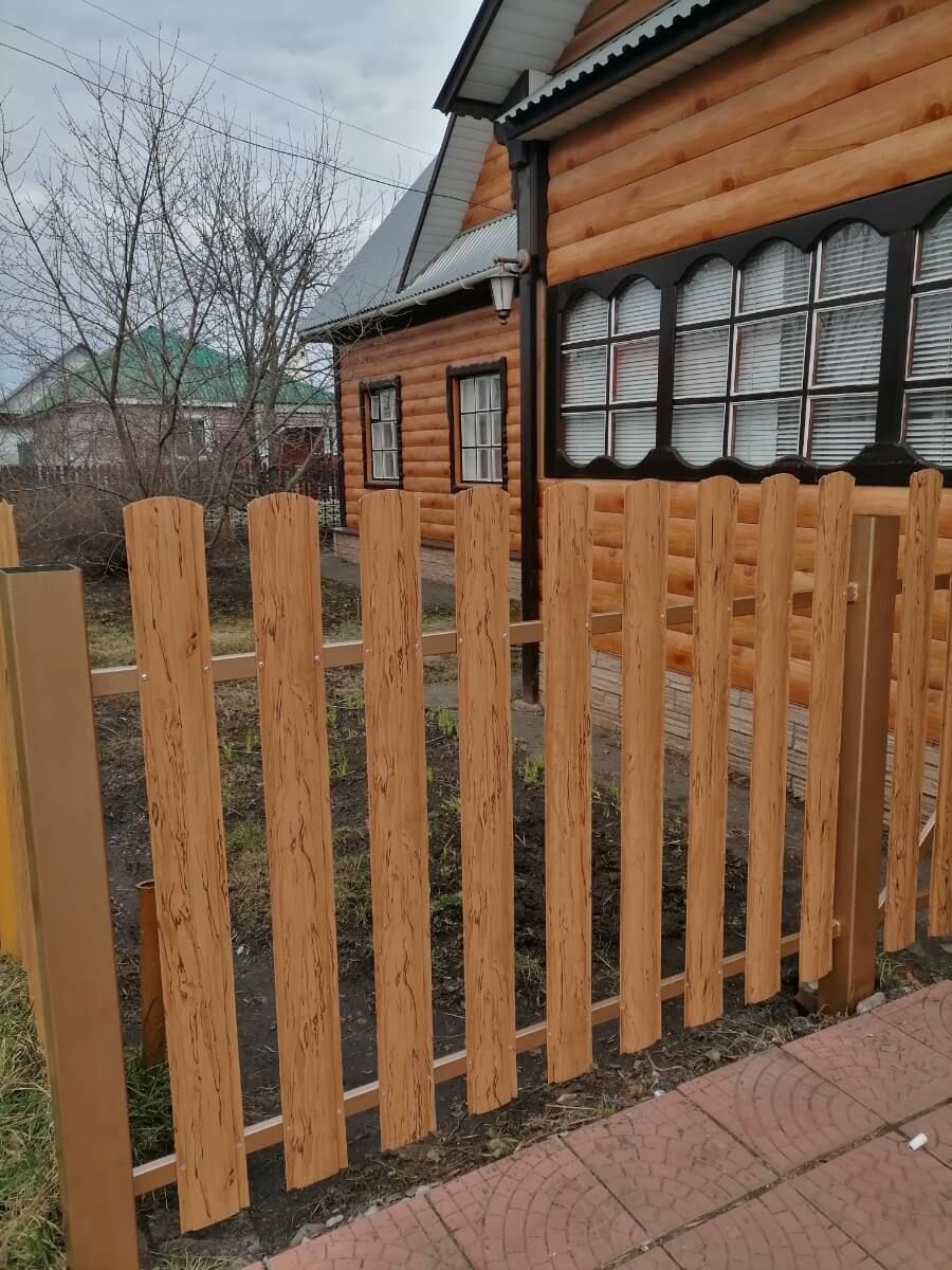 Забор из металлического штакетника 19м Кипарис 2xPrintech двусторонний в Ессентуках