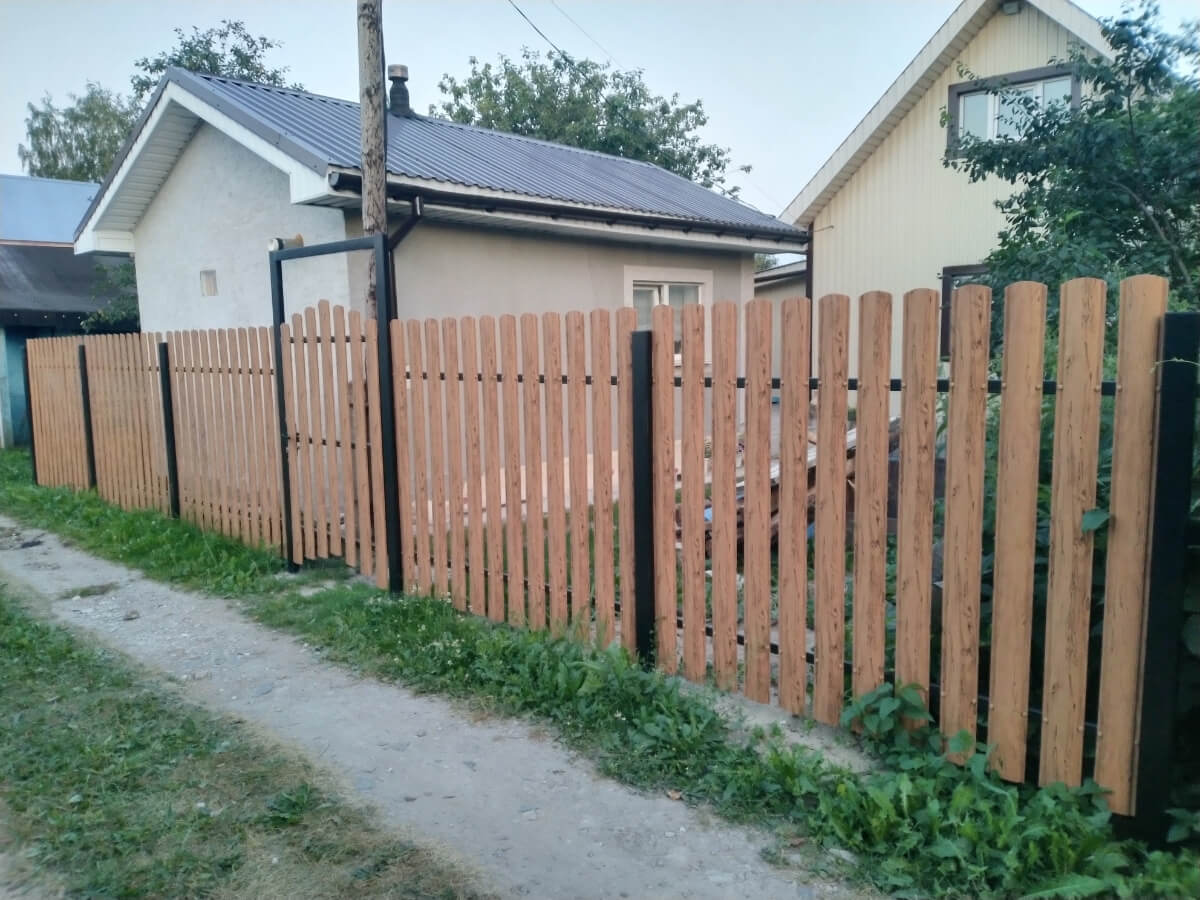Забор из евроштакетника 14м Кипарис 2xPrintech двусторонний в Ессентуках