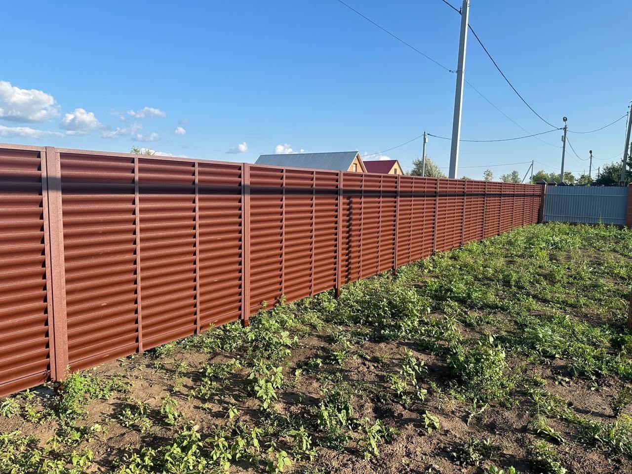 Забор из ламелей Еврожалюзи 53м RAL8017/8017 Шоколад двусторонний МАТТЕ в Ессентуках