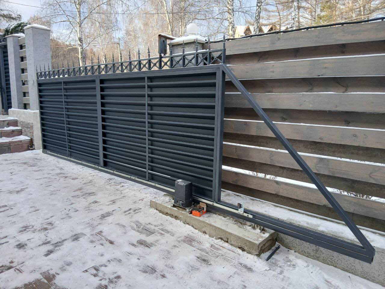 Входная группа из ламелей Хай-Тек RAL7024/7024 Серый Графит двусторонний МАТТЕ фото 23 в Ессентуках
